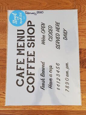 February 2020 Stencil of the Month Stencil Set w/ Add-On | Coffee | BRAND NEW